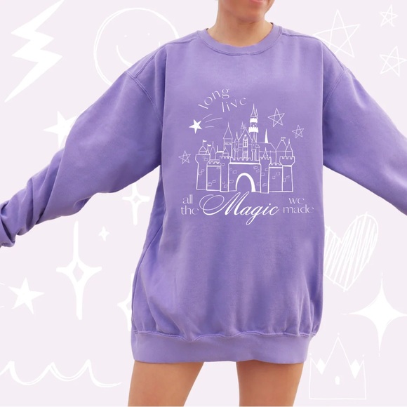 🆕 Taylor Swift Inspired Long Live Purple Crewneck with Disneyland Castle - Picture 5 of 7